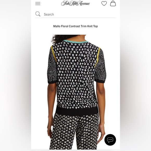 MaxMara label-cut Floral Contrast Trim Knit Top IT40 165/88A US4/6 Spring/Summer - Picture 7 of 16